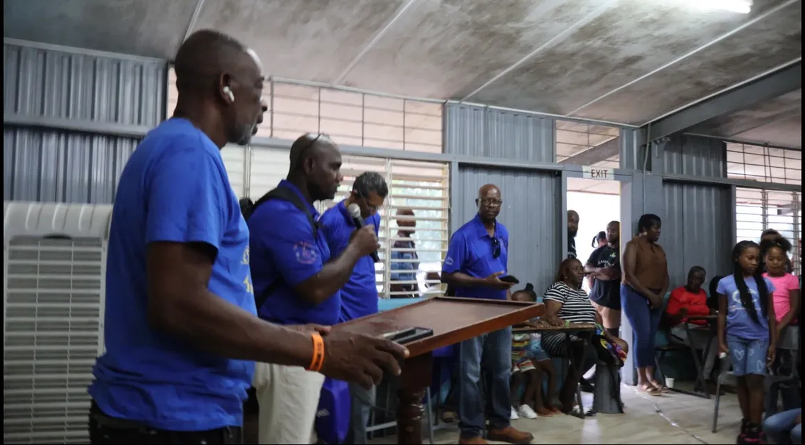 Volunteers organizing community event